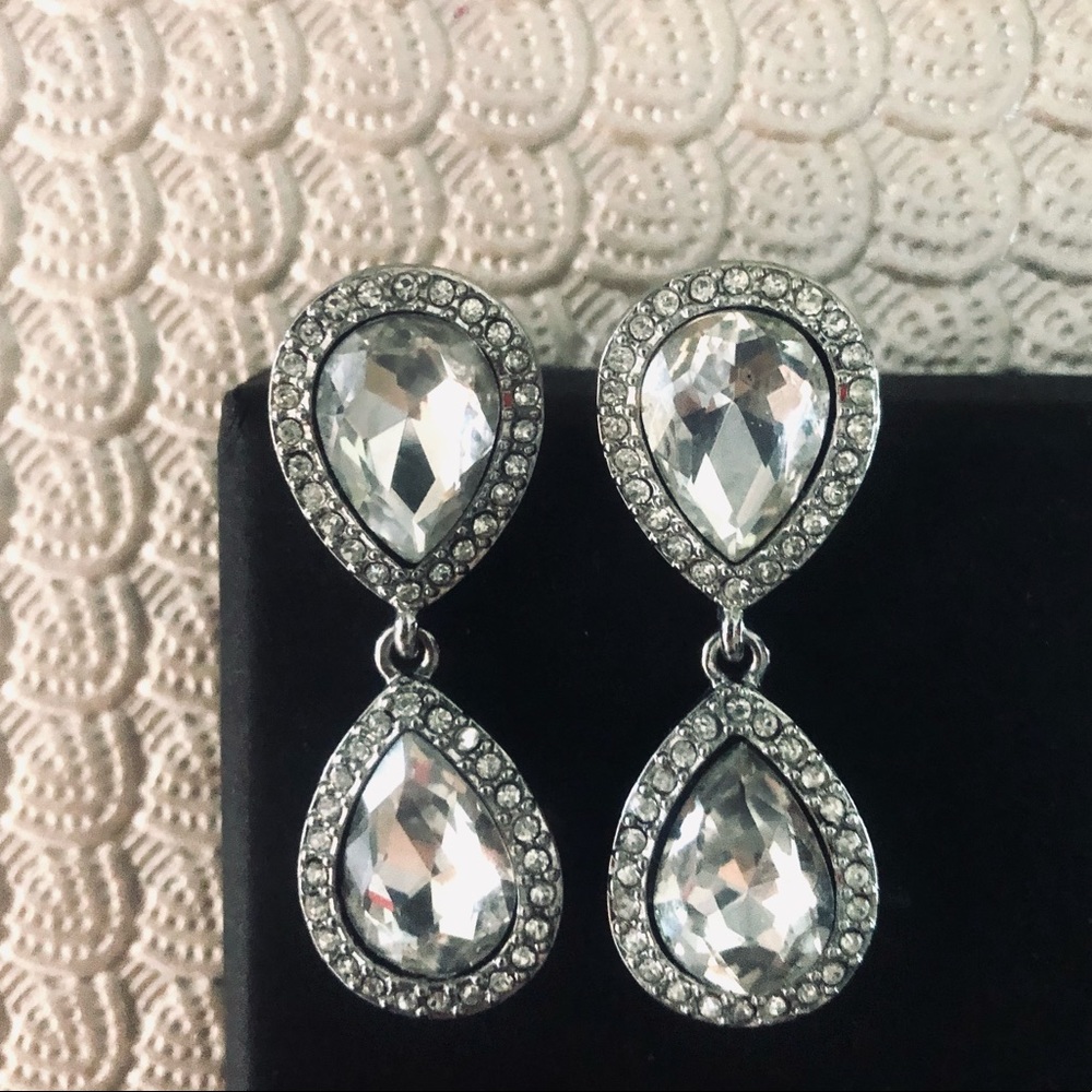 Teardrop Bridal Formal Sparkle Earrings